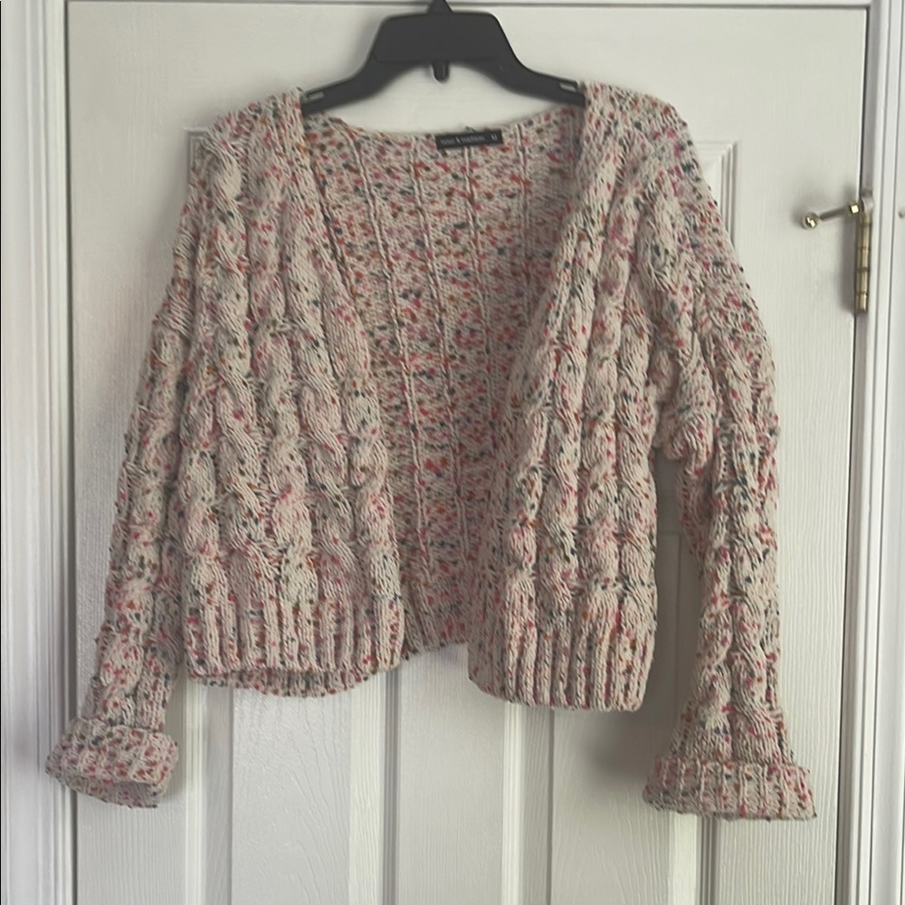 Women's Moon and Madison Multicolor Knit Cardigan Sweater